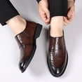 thumbnail image 3 of Zapatos de negocios para hombres mocasines formales vestido Oxfords zapatos de boda para hombres calzado de cuero de moda elegante masculino plano italiano de lujo, 3 of 4