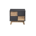 thumbnail image 3 of Manhattan Comfort Mid- Century Rustic Modern Livonia 2-Drawer Nightstand in Dark Grey and Natural Wood, 3 of 5