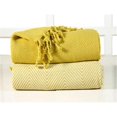 thumbnail image 1 of Affinitylinens HBTH100PCT-YEL Doux 100 pour Cent Coton à la Main Torsadée Throw&44; Jaune, 1 of 1