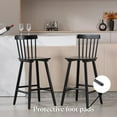 thumbnail image 4 of Dayalane Windsor Bar Stools Set of 4, 26" Farmhouse Wooden Counter Height Barstools with Spindle Back & Footrest, Armless Kitchen Island Stools for Bistro, Pub, Breakfast Bar,Black, 4 of 11