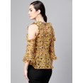 thumbnail image 2 of Pannkh Women's Cat Print Ruffled Top, 2 of 10