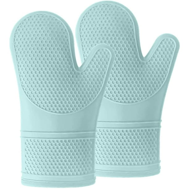 Gorilla Grip Heat and Slip Resistant Silicone Oven Mitts Set, Soft Cotton  Lining, Waterproof, BPA-Free, Long Flexible Thick Gloves for Cooking, BBQ