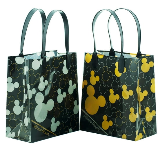 Disney Mickey Mouse Silver and Gold 12 Reusable Party Favors Small Goodie Gift Bags 6"