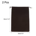 thumbnail image 2 of Uxcell 30x20cm Microfiber Pouch, 2Pcs Soft Storage Drawstring Gift Bag, Brown, 2 of 5