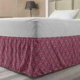 thumbnail image 1 of Art Nouveau Bed Skirt, Nostalgic Fashion Style Rhythmic Elements Leaves Inspired Motifs, Elastic Bedskirt Dust Ruffle Wrap Around for Bedding Decor, 4 Sizes, Pale Fuchsia Sepia Rose, by Ambesonne, 1 of 2