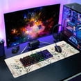 thumbnail image 4 of Cute Wild Flowers Mouse Pad XL Boho Aesthetic Floral Chic Plant Extended Table Mat 80X30cm Non-Slip Rubber Base Stitched Edge Large Mousepad for Desk Gaming Laptop Desk Top,31.5×11.8 Inch, 4 of 6