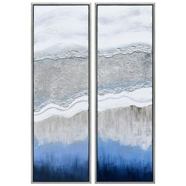 Empire Art Direct Sand Art Textured Metallic Hand Painted Diptych Wall Art, 20" x 60" x 1.5" each, Ready to Hang