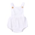 thumbnail image 2 of Baby Kids Summer Sleeveless Round Neck Jumpsuit Solid Color Button Romper for Boys Girls, 2 of 6