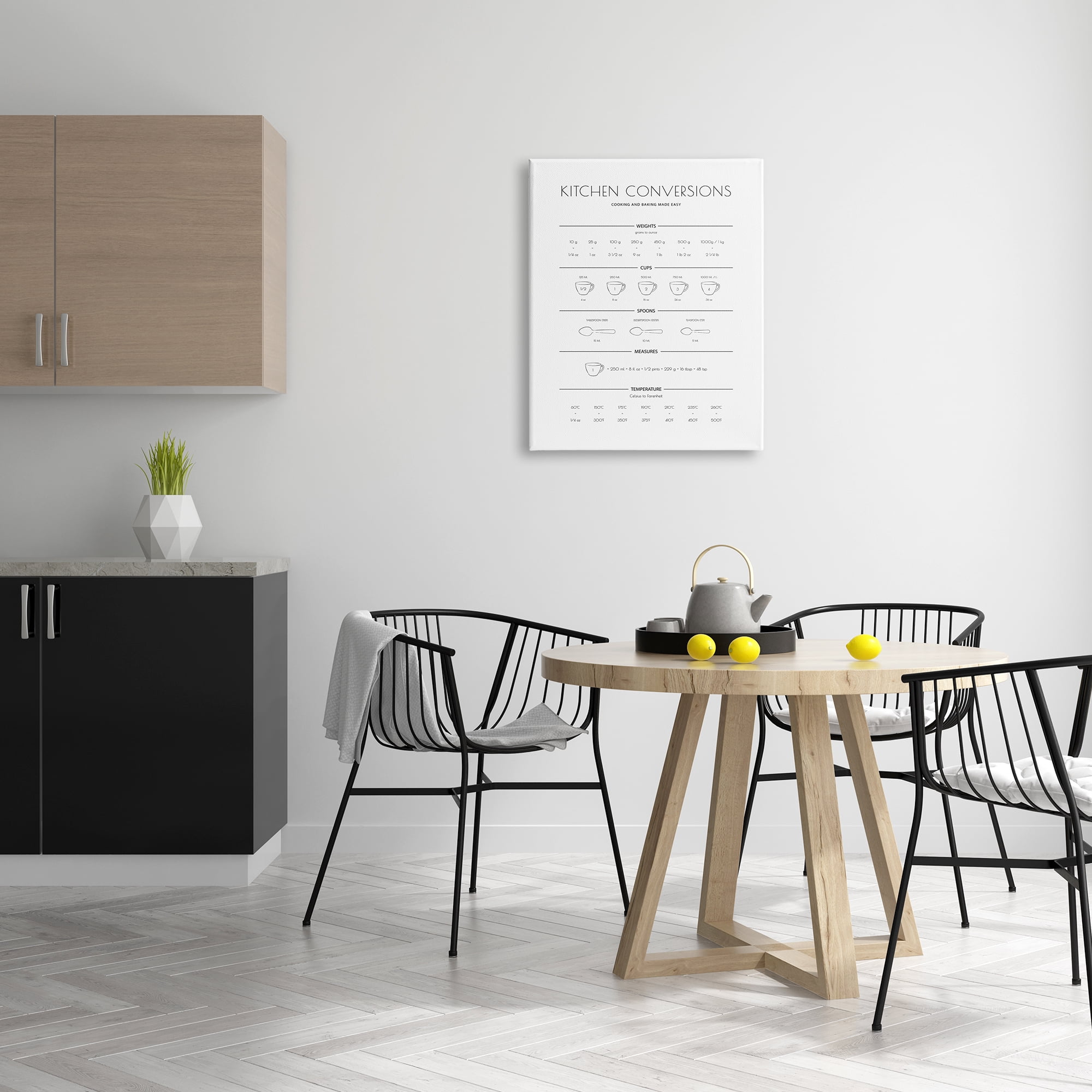 Stupell Home Décor Kitchen Conversion Guide Minimal Design Universal Measurements, 24 x 30, Designed by Martina Pavlova