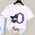 thumbnail image 3 of Kuromi-Camiseta de manga corta para niños, A-Z con letras de Anime Sanrio, ropa suave con corazón femenino, regalo de cumpleaños Kawaii, 3 of 7