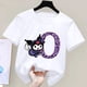 thumbnail image 3 of Kuromi-Camiseta de manga corta para niños, A-Z con letras de Anime Sanrio, ropa suave con corazón femenino, regalo de cumpleaños Kawaii, 3 of 7