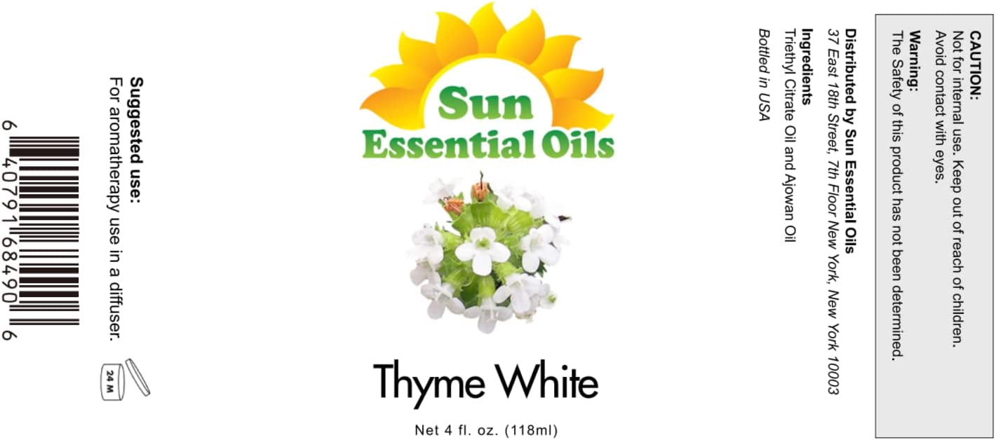 Sun Essential Oils Therapeutic Thyme White Essential Oil, 16 Fluid Ounces