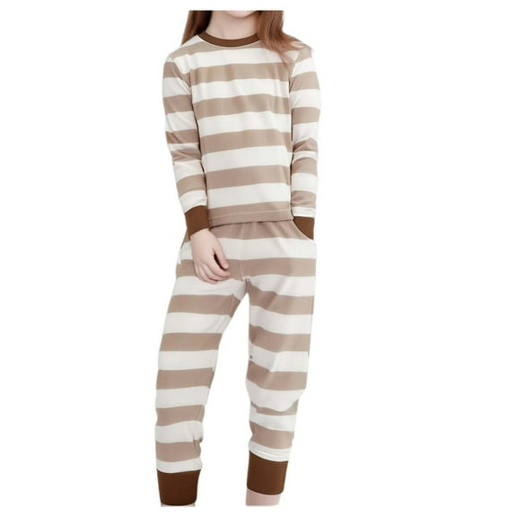 WOYY Toddler Boys Striped Outfits Long Sleeve Top Pants Soft Kids Sleepwear, Sizes 2-3T