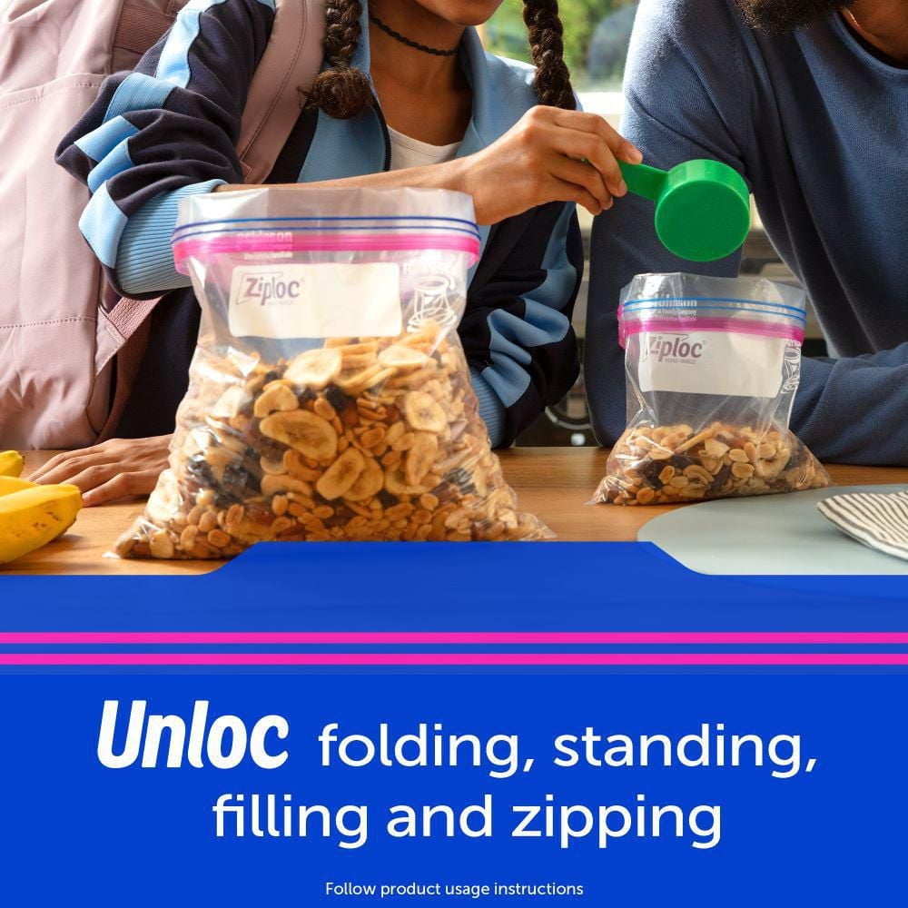 Ziploc® Storage Bags with Stay Open Technology, Large, 38 Bags