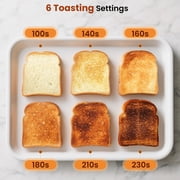 LINKChef Touch Screen 2-Slice Toaster, Stainless Steel, 6 Shade Settings, Timer Countdown