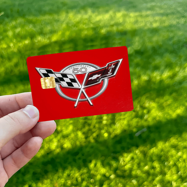 C-CORVETTE LOGO Matte Film Cover Skin Sticker For Credit Card Bank Debit Bus Card