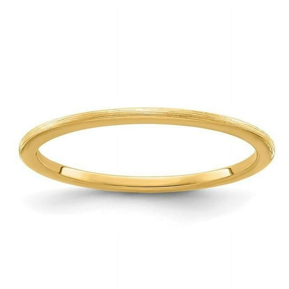 Stackable Expressions 14 Karat Yellow Gold 1.2mm Half Round Satin Band