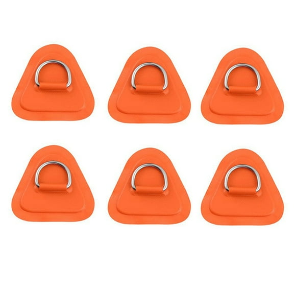 6PCS D-Ring Patch for Inflatable Boat Kayak Dinghy SUP, orange