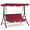 Burgundy, variant on MCombo 3 Person Reclining Patio Swing with Adjustable Canopy, Cushion for Backyard, Porch Lawn, Dark Grey
