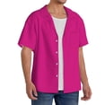 thumbnail image 4 of Xecao offers the Darkmagenta for Men's Casual Short-sleeved Shirt, a button-up collared shirt with a pocket, perfect for beach vacations and yacht travel in the Small size., 4 of 7