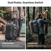 PGYTECH 2-in-1 Roller Camera Backpack Rolling Luggage Case for DSLR Cameras Lenses Tripod with Rain Cover