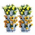 thumbnail image 3 of Flower Herb Self Watering Stacking Planting Pot Single Layer Tower Plastic Stackable Vertical Gardening Strawberry Planter, 3 of 5