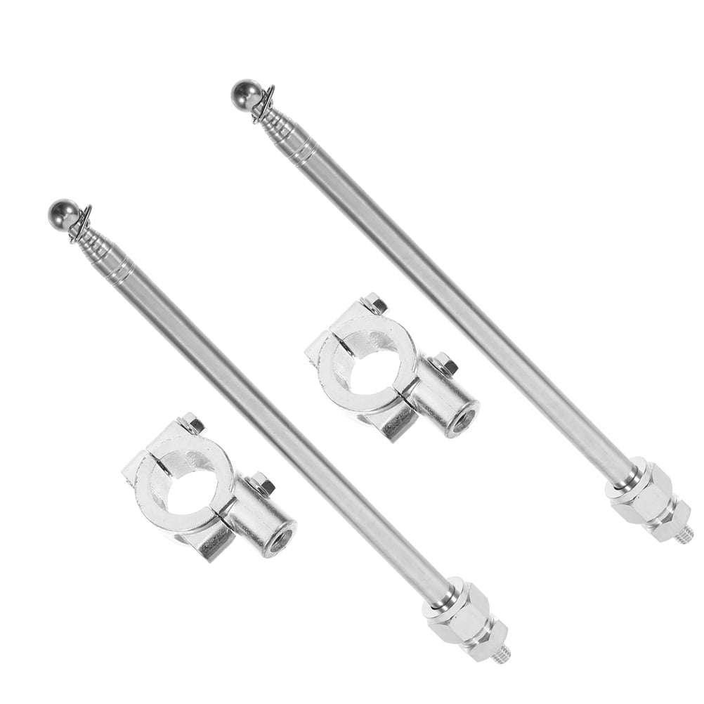 HOMEMAXS 2pcs Adjustable Height Steel Flag Pole For Bicycle Motorcycle Dirt Bike Telescopic Flagpole Kit Safety Flag Holder