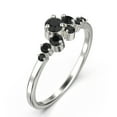 thumbnail image 2 of 0.65ct Round black diamond moissanite Clasic Ring 18K White Gold Over Silver Wedding Band, 2 of 4