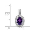 thumbnail image 3 of FB Jewels Sterling Silver Rhodium-plated Diam. & Amethyst Pendant, 3 of 3