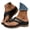 Black, variant on Women's Casual Platform Wedge Sandals - Metal Buckle Decor Open toe Slippers, Breathable Walking Shoes for Beach & Daily Navy 40