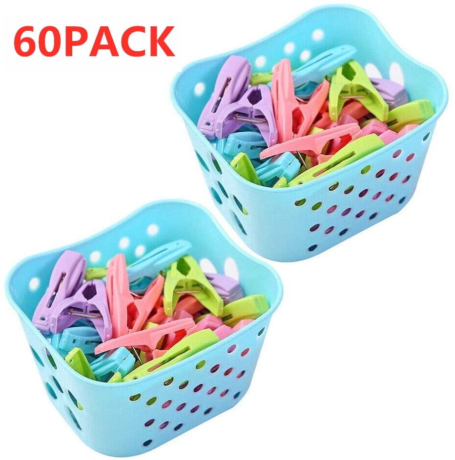 60PCS Plastic Small Clips Clothespin Windproof Sock Bra Clothes Laundry Clips 