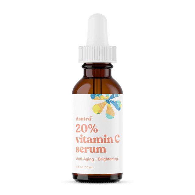 ASUTRA 20% Suero de vitamina C 1 fl oz - Suero facial iluminador de ácido ferúlico y hialurónico Vitamina E Aloe Jojoba
