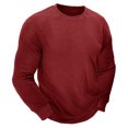thumbnail image 2 of successthop Pullover Sweatshirt Men Fleece Crewneck Long Sleeve Tops No Hood Stylish Sweater Solid Casual Clothes Red, 2 of 7