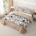 thumbnail image 3 of Manfei Happy Camping Twin Quilt Set,Rustic Farmhouse Cabin Twin Coverlet Set,Brown,2pcs, 3 of 7