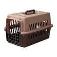 thumbnail image 3 of El portador echado a un lado duro del animal doméstico del cajón del transporte del animal doméstico con los gatos de la puerta transporta el viaje de Marrón, 3 of 10