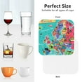 thumbnail image 6 of Yiaed Cartoon Map Of Europe Print Leather Coasters for Drinks - Cup Coasters Coffee Table Kitchen Table Bar, Home & Office Gifts Handmade Drink Coasters-Square, 6 of 6