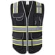 thumbnail image 1 of Chaleco de seguridad XIAKE de alta visibilidad negro con tiras reflectantes, 1 of 4