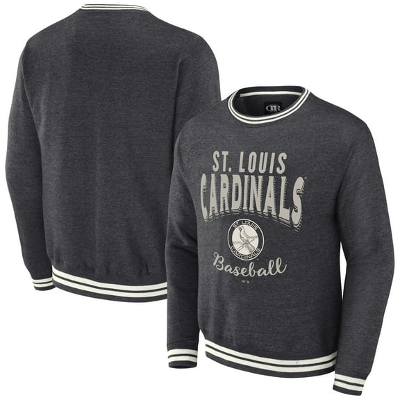 Men's Darius Rucker Collection by Fanatics Heather Charcoal St. Louis Cardinals Vintage Pullover Sweatshirt