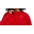thumbnail image 2 of Karen Scott Womens Plus Chenille Split Collar Ribbed Sweater Red 2X, 2 of 3