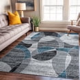 thumbnail image 6 of World Rug Gallery Contemporary Distressed Circle Area Rug - BLUE 7' 10" x 10', 6 of 8