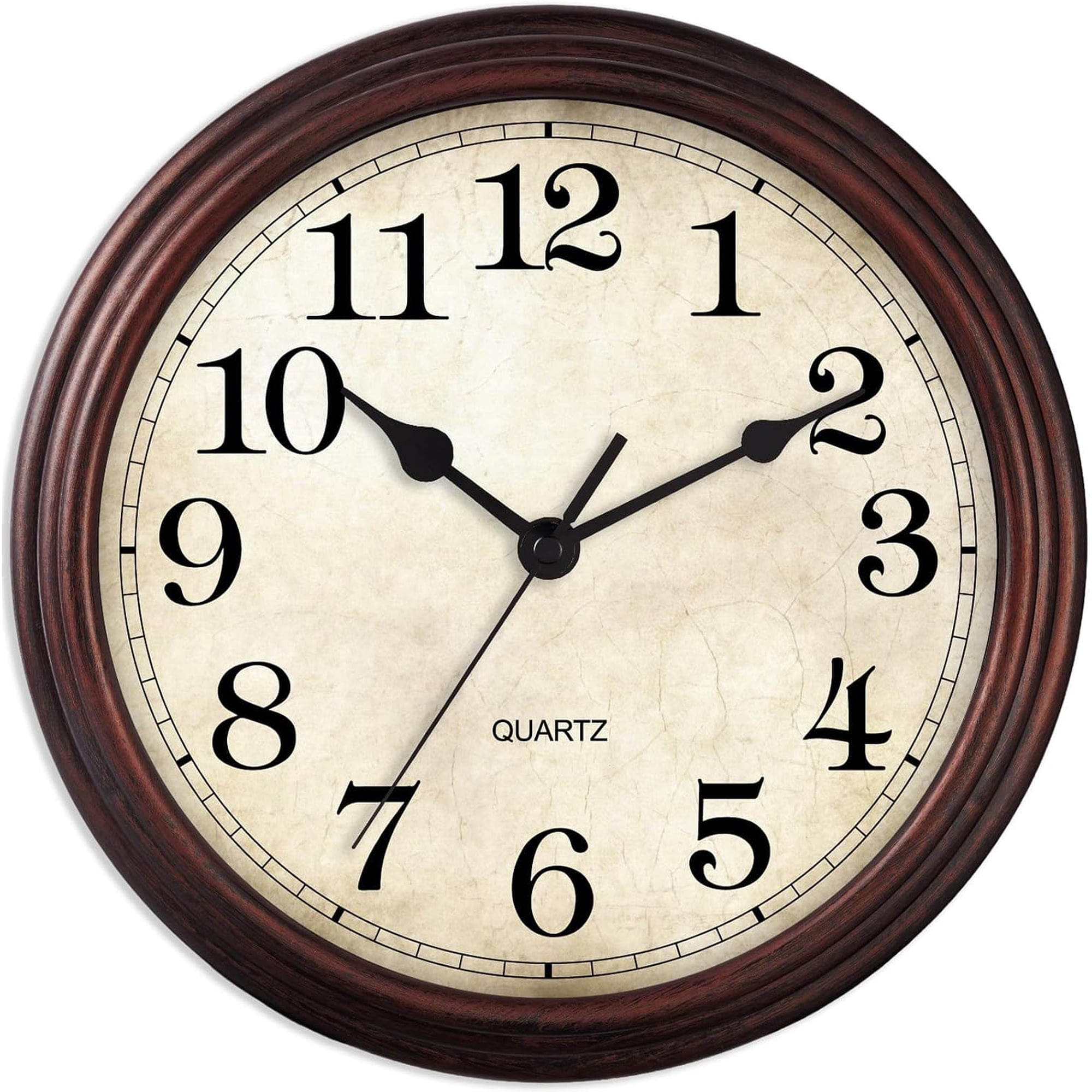 Wall Clock, 9-Inch, Vintage Decorative, Battery-Powered, Silent, Bronze