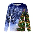 thumbnail image 3 of Babysbule Womens Christmas Tops Ladies Christmas Print Loose Long Sleeve Round Neck Pullover Top T-Shirt Top, 3 of 4