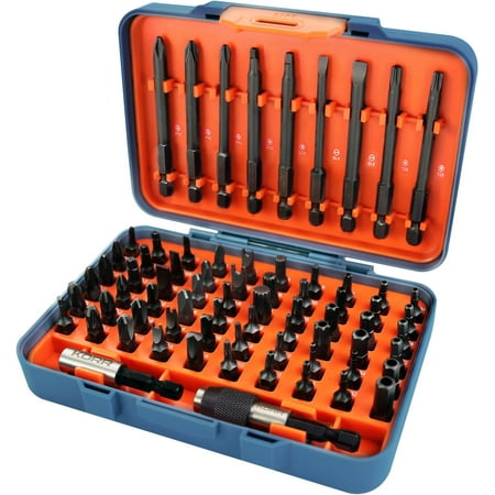 

KORR Tools KIBPP022 71pc Security Bit Set Phillips Square Recess Slotted Pozi Lock Torx Torx Tamper Hex Tamper Tri-Wing Spanner Torq-set Clutch Spline Specialty Driver Bits