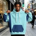 thumbnail image 2 of TOMVIGX Mens Contrast Color Spliced Hooded Sweatshirt Casual Drawstring Pullover Hoodie Long Sleeve Sport Tops with Front Pocket 2XL, 2 of 6