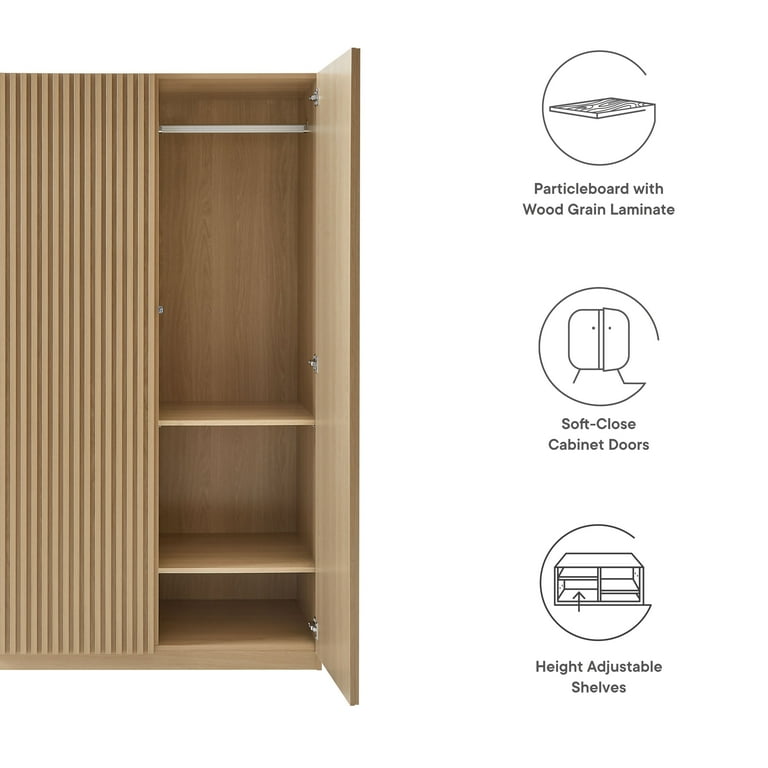 Render Wardrobe Closet in Oak - Walmart.com