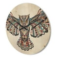 thumbnail image 3 of Designart 'Owl on the Grudge Pattern' Modern Wood Wall Clock, 3 of 5