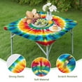 thumbnail image 4 of Rainbow Tie Dye Mandala Pattern Square Fitted Tablecloth with Elastic Edge,Square Table Cover,Washable Elastic Table Cover for Home Kitchen Party Decor 36"x36", 4 of 6