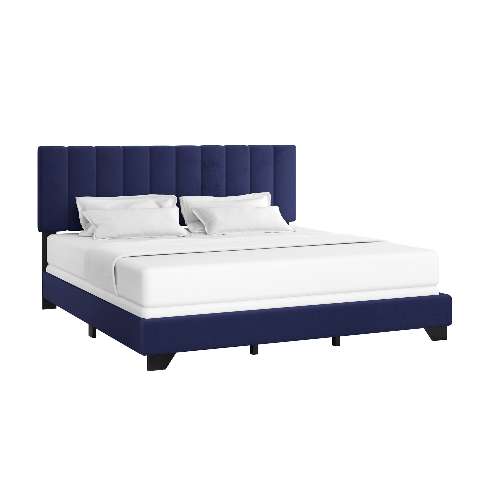 Reece Channel Stitched Upholstered King Bed Sapphire by