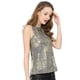 thumbnail image 4 of INSPIRE CHIC Camiseta Sin Mangas Con Chaleco Brillante Metálico Brillante Sin Mangas Para Fiesta Y Club Para Mujer Plata XL, 4 of 6