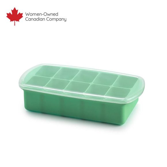 Melii Silicone Baby Food Freezer Tray with Lid - Mint - for baby toddler adult